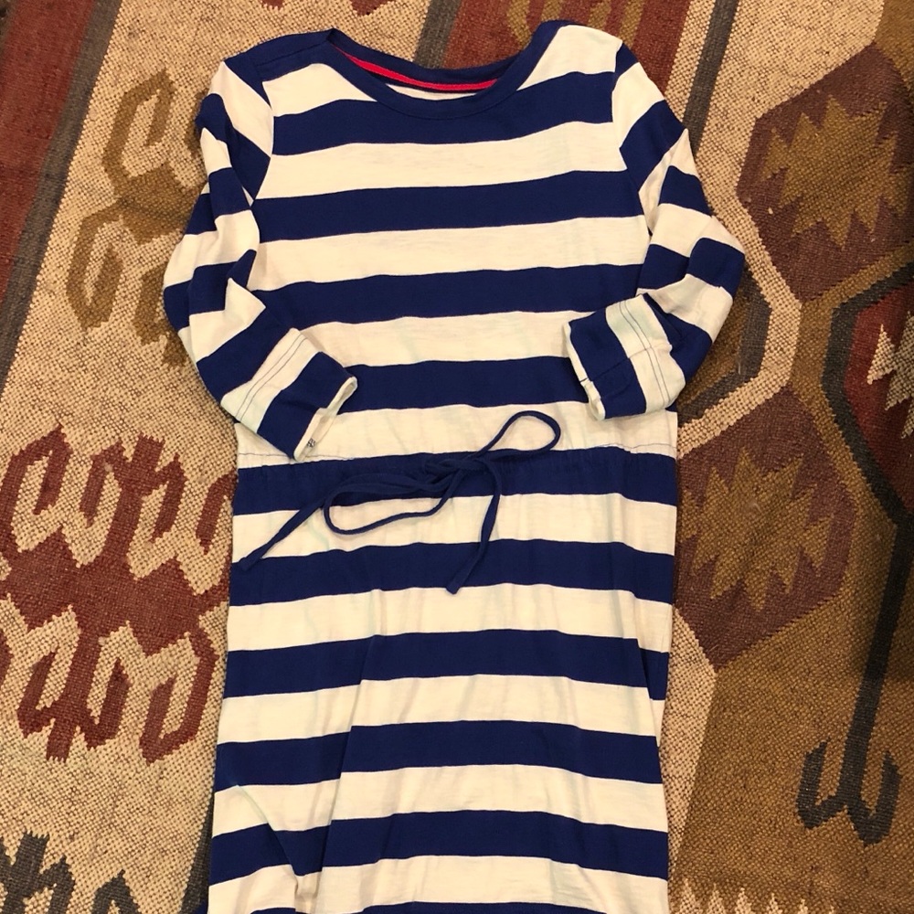 Adorable Blue and White Cotton Knit Dress Size M